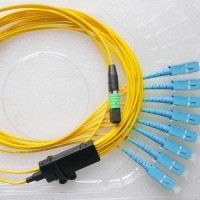 8 Fiber MPO/APC SC 9/125 OS2 Singlemode Fanout Patch Cable