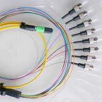 8 Fiber MTP/APC ST 9/125 OS2 Singlemode Fanout Patch Cable
