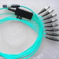 8 Fiber MPO FC 50/125 OM3 Multimode Fanout Patch Cable
