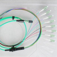 8 Fiber MTP LC 50/125 OM3 Multimode Fanout Patch Cable