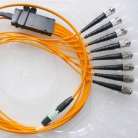 8 Fiber MPO ST 50/125 OM2 Multimode Fanout Patch Cable