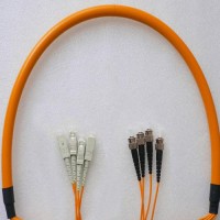 4 Fiber SC/PC ST/PC 50/125 OM2 Multimode Patch Cable