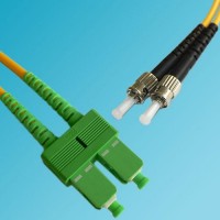 SC/APC to ST 9/125 OS2 Singlemode Duplex Patch Cable