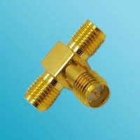 T Type RP SMA Female to Two RP SMA Female Adapter 3 Way