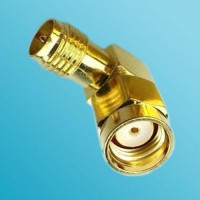 Right Angle RP SMA Female to RP SMA Male RF Adapter
