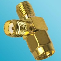 T Type Two SMA Female to SMA Male Adapter 3 Way