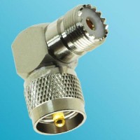 Right Angle UHF SO239 Female to UHF PL259 Male RF Adapter