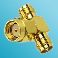 T Type RP SMA Male to Two RP SMA Female Adapter 3 Way