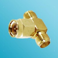 T Type SMA Male to Two SMA Female Adapter 3 Way
