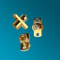 SMP Male 2 Hole Panel Mount Solder Post Connector