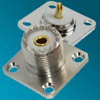 UHF Female 4 Hole Panel Mount Solder Cup Connector