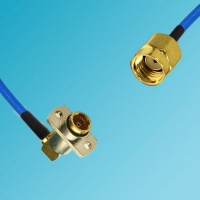 BMA 2 Hole Female Right Angle to RP SMA Male Semi-Flexible Cable
