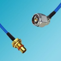 BMA Bulkhead Male to N Male Right Angle Semi-Flexible Cable