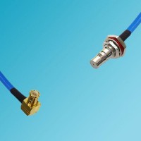 MCX Male Right Angle to QMA Bulkhead Female Semi-Flexible Cable