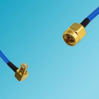 MCX Male Right Angle to SMA Male Semi-Flexible Cable
