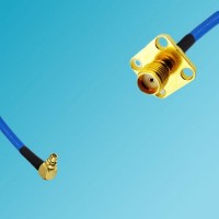 MMCX Male Right Angle to SMA 4 Hole Female Semi-Flexible Cable