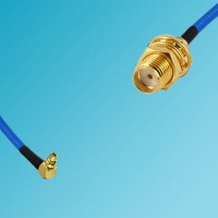 MMCX Male Right Angle to SMA Bulkhead Female Semi-Flexible Cable