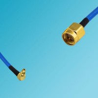 MMCX Male Right Angle to SMA Male Semi-Flexible Cable