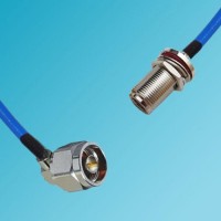 N Male Right Angle to N Bulkhead Female Semi-Flexible Cable