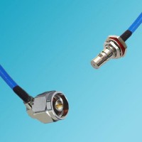 N Male Right Angle to QMA Bulkhead Female Semi-Flexible Cable