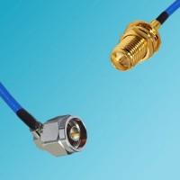 N Male Right Angle to RP SMA Bulkhead Female Semi-Flexible Cable