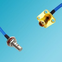 QMA Bulkhead Female to SMA 4 Hole Female Semi-Flexible Cable