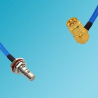 QMA Bulkhead Female to SMA Male Right Angle Semi-Flexible Cable