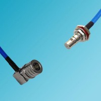 QMA Male Right Angle to QMA Bulkhead Female Semi-Flexible Cable