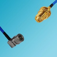 QMA Male Right Angle to RP SMA Bulkhead Female Semi-Flexible Cable
