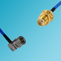 QMA Male Right Angle to SMA Bulkhead Female Semi-Flexible Cable