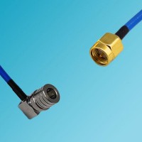 QMA Male Right Angle to SMA Male Semi-Flexible Cable