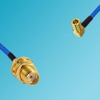 SMA Bulkhead Female to SMB Female Right Angle Semi-Flexible Cable