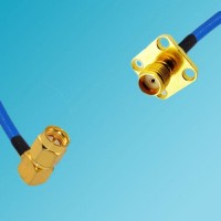 SMA Male Right Angle to SMA 4 Hole Female Semi-Flexible Cable
