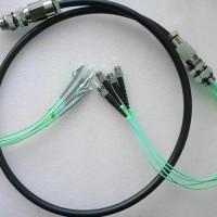 4 Strand LC ST OM4 Multimode Outdoor Waterproof Patch Cable