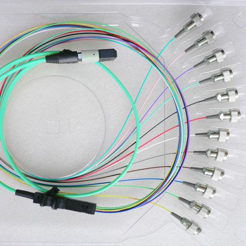 12 Fiber MPO FC 50/125 OM4 Multimode Fanout Patch Cable