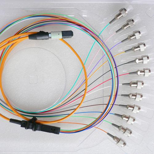 12 Fiber MPO FC 50/125 OM2 Multimode Fanout Patch Cable