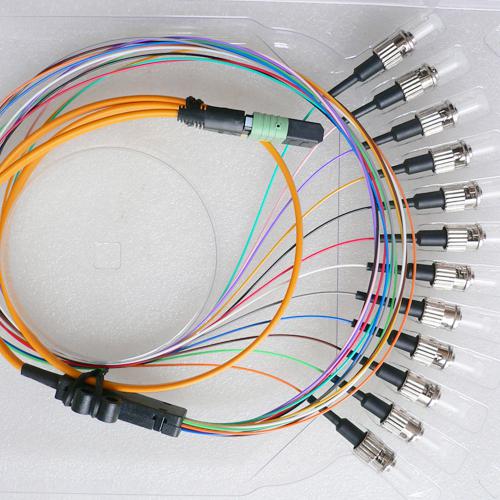 12 Fiber MPO ST 62.5/125 OM1 Multimode Fanout Patch Cable