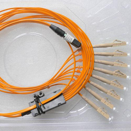 8 Fiber MPO LC 62.5/125 OM1 Multimode Fanout Patch Cable