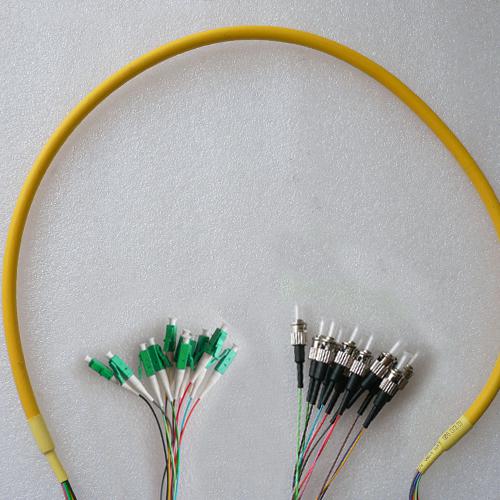 12 Fiber LC/APC ST/UPC 9/125 OS2 Singlemode Patch Cable