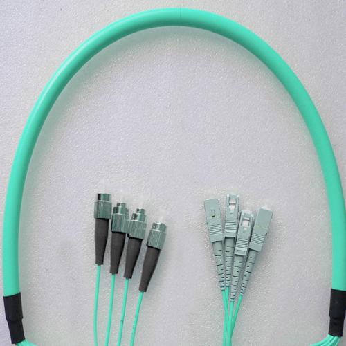 4 Fiber FC/PC SC/PC 50/125 OM4 Multimode Patch Cable