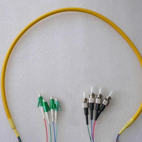 4 Fiber LC/APC ST/UPC 9/125 OS2 Singlemode Patch Cable