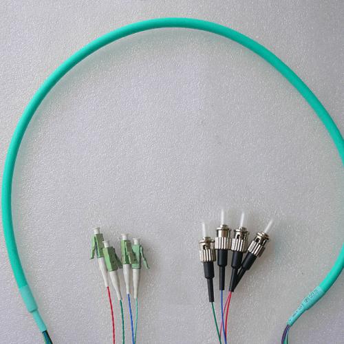 4 Fiber LC/PC ST/PC 50/125 OM4 Multimode Patch Cable