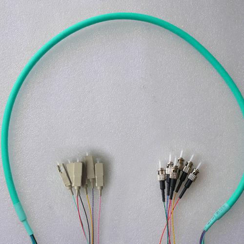 6 Fiber SC/PC ST/PC 50/125 OM3 Multimode Patch Cable